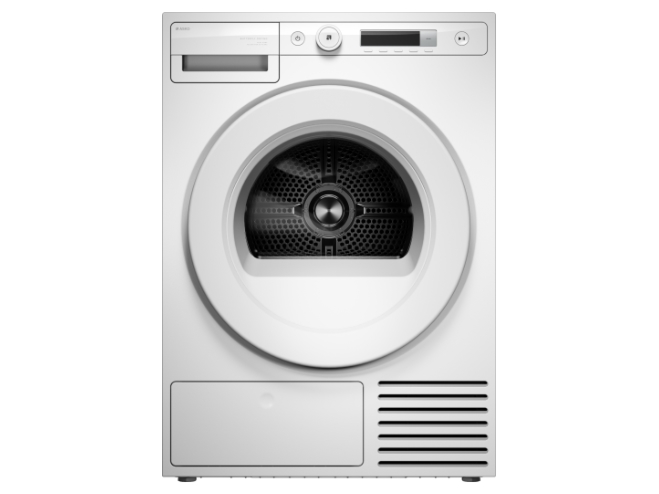 ASKO T108HW varmpumpe kondens-tørretumbler — 8 kg, Butterfly Drying™, 10 programmer, hvid, stablebar med vaskemaskine, LCD-kontrol