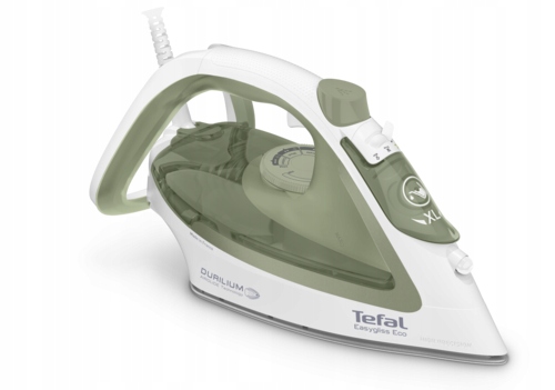 Tefal Easygliss Eco FV5781, Kuiva- & höyrysilitysrauta, Durilium Airglide -pohjalevy, 2 m, 260 g/min, Valkoinen, Vihreä, 50 g/min