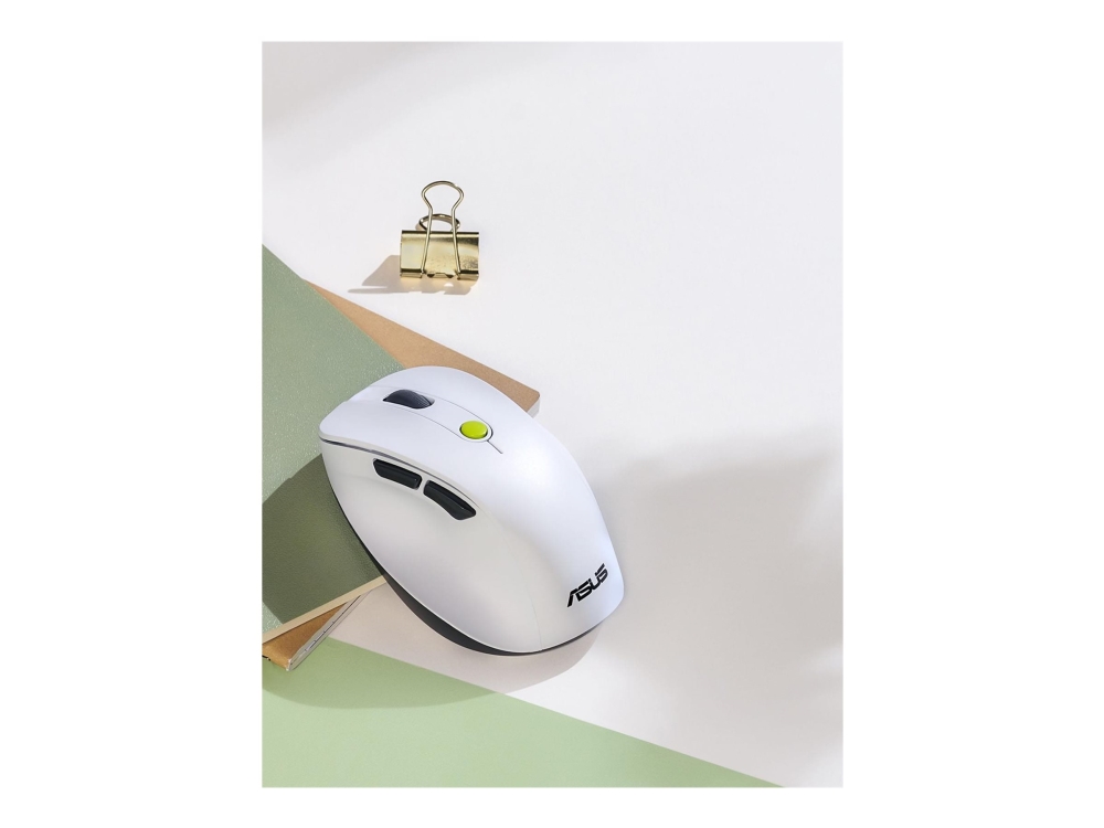 Asus Md105 - Mus - Optisk - 5 Knapper - Trådløs - 2.4 Ghz, Bluetooth - Voltgrøn