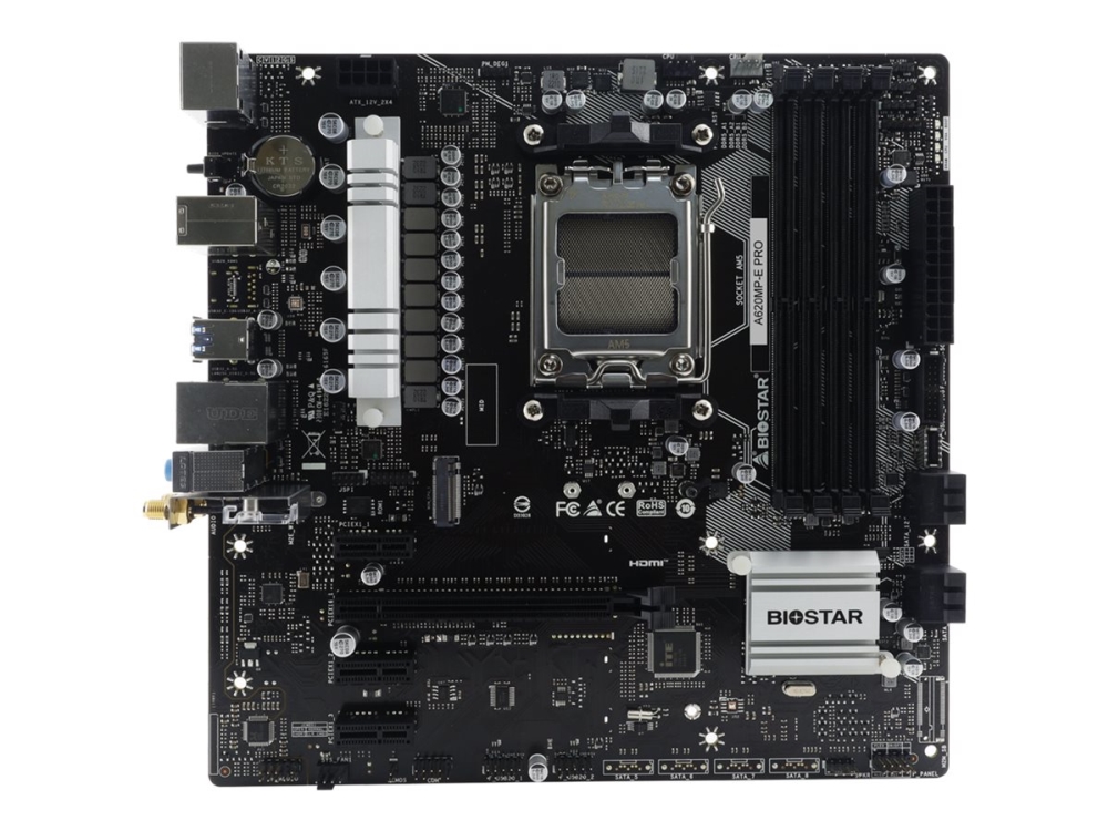 Biostar A620mp-E Pro - 6.0 - Bundkort - Micro Atx - Socket Am5 - Amd A620 Chipset - Usb-C 3.2 Gen2, Usb 3.2 Gen 1 - 2.5 Gigabit Lan - Onboard Grafik