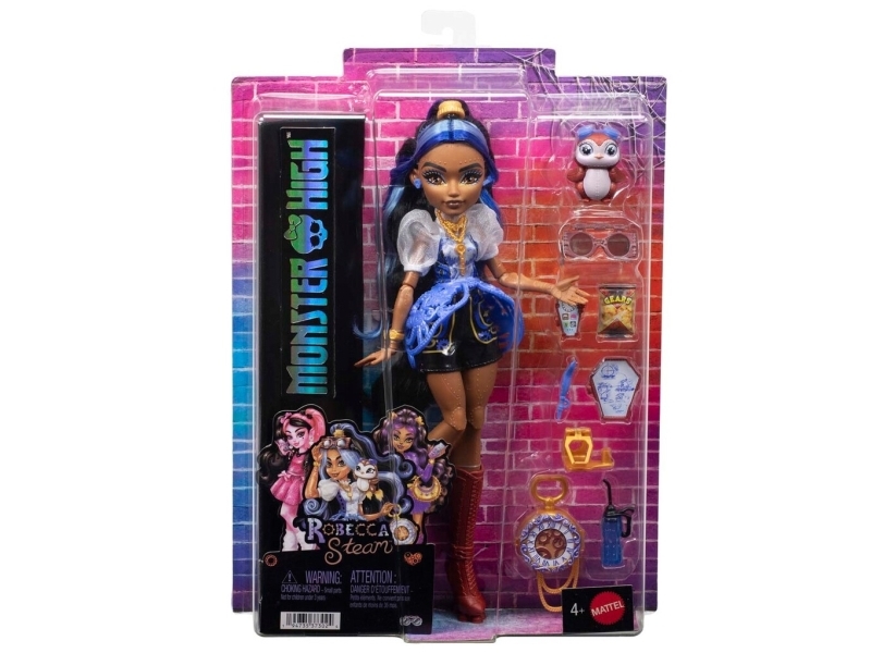 Monster High Robecka Steam-dukke med kæledyr og tilbehør