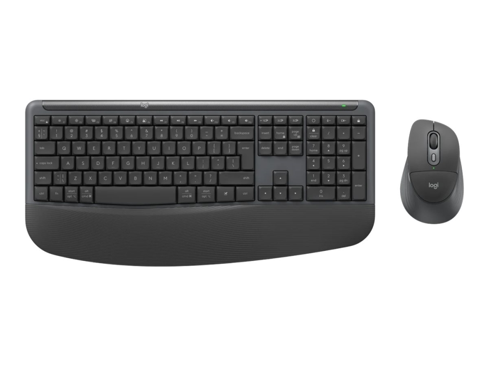Logitech Signature Comfort Plus Combo Mk880 For Business – Maus- Und Tastatur-Set – Full-Size – Mit Led-Batteriestandsanzeige – Kabellos – Usb-C, Blu