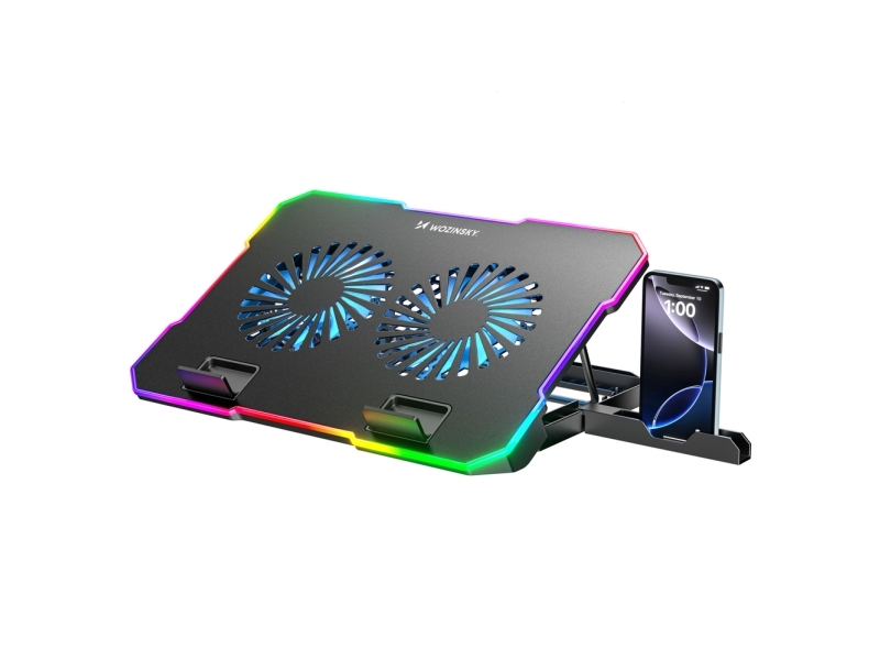 Wozinsky WDCX-A26 NitroCool RGB kylplatta för gaming-laptop - svart | Datorkomponenter - Kylning & moddning - Bärbar Kylning | GameStuff