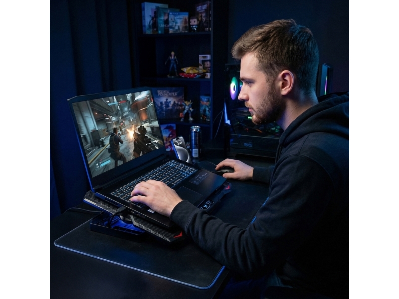 Wozinsky Wdcx-015 Stormpad Rgb Gaming Laptop-Holder - Sort