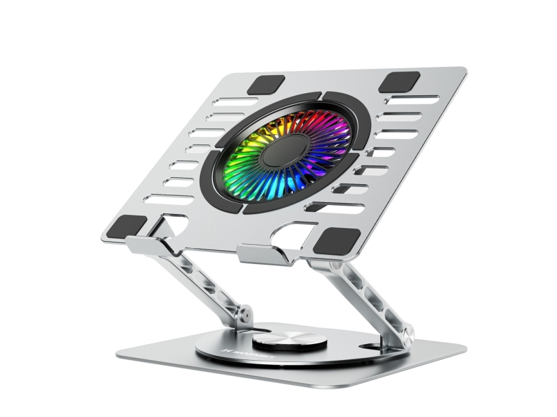 Wozinsky WDCX-X16-AS CoolBase RGB kylställ 360° för laptop och surfplatta - silver | Datorer & Surfplattor - Bärbara tillbehör - Övriga tillbehör | GameStuff