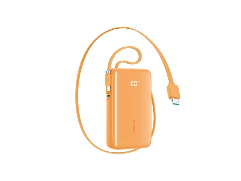 Joyroom Powerbank Jr-Pr2 35W 10000Mah Med Indbyggede Kabler Usb-C Og Lightning - Orange