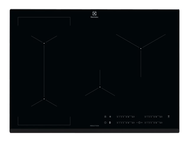 Electrolux EIV734 - Induktions kogeplade - 4 plader - Niche - bredde: 68 cm - dybde: 49 cm - med kantet front - sort