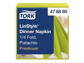 Servietten Tork Linstyle 39X39 Cm 1-Lag 1/4-Falz Pistazie, 14 Pack X 50 Stk/Karton