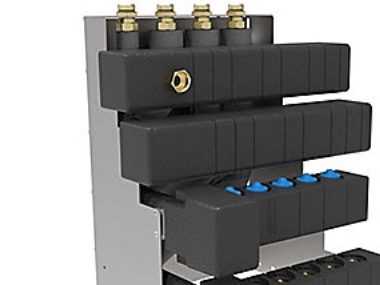 Wavin Calefa Linksseitig Isoliertes Bodenmodul Bg-V - 9 Kaltwasser + 6 Warmwasser + 8 Comfia Fußheizkreise