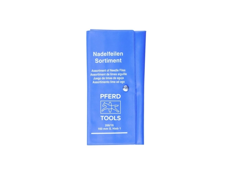 Pferd Tools 12704084 Hest Pferd Præcisionsnålefile Sæt 12 Dele. I Rulletaske 160Mm Schweizer Slag 2, Medium-Fin 160 Mm 1 Set