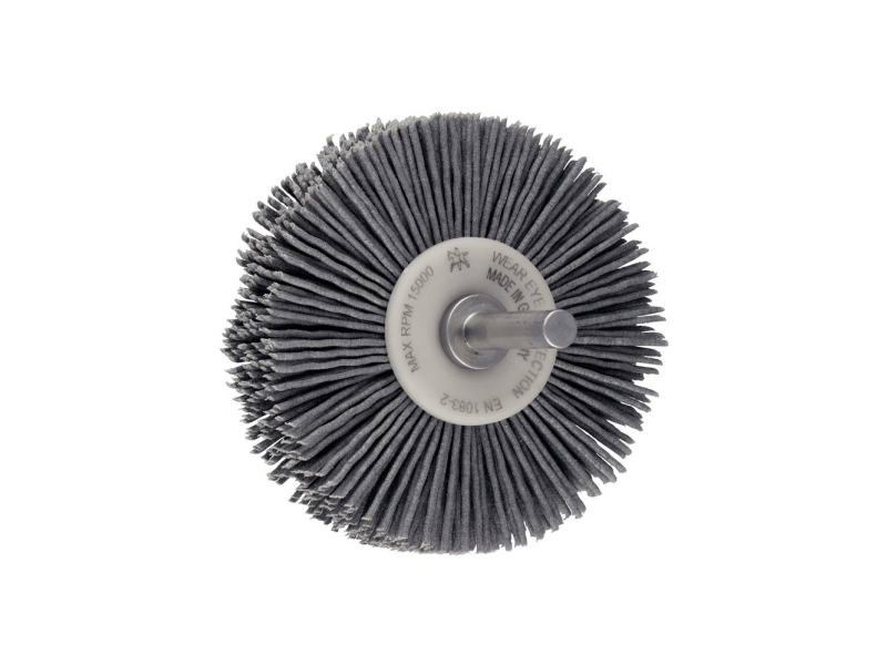 Pferd Tools Hest Pferd Inox-Total Rundbürste Unbeschichtet Rbuit Ø70x15 Mm Stiel-Ø6 Mm Sic-Filament-Ø0,90 Körnung 180 Kunststoffscheiben Rbuit 7015/6