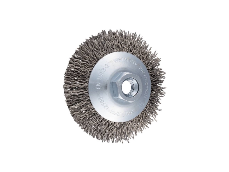 Pferd Tools Hest Pferd Kegleformet Kbu Dia. 100 X 10 Mm M14 Rustfrit Stål-Litzetråd-Tråd-Dia. 0,25 Mm Vinkelsliber Pos Kbu 10010/M14 Lit Inox 0,25 43
