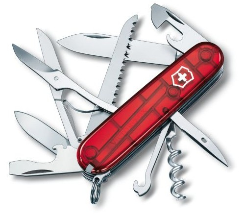 Victorinox Huntsman, Gleitgelenk-Messer, Multi-Tool-Messer, Absetzpunkt, Edelstahl, Abs Synthetik, Rot, Edelstahl