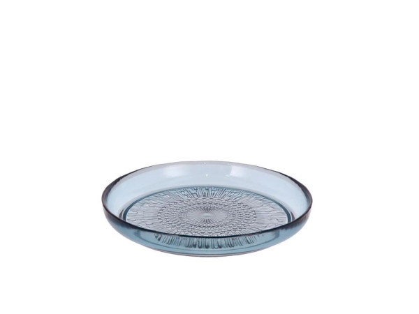 Bitz Kusintha, Morgenmadstallerken, Rund, Glas, Blå, 18 Cm, 1 Stk