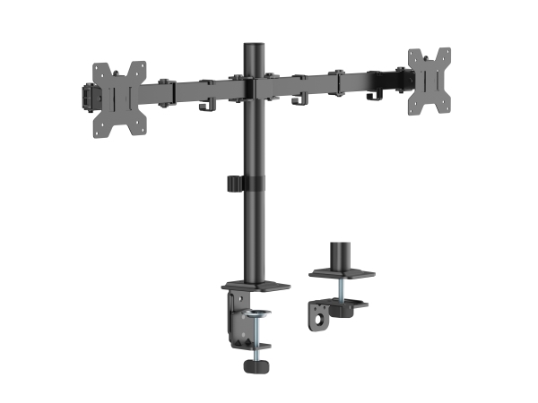 Equip 17"-32" Schwenkbare Doppelmonitor-Tischhalterung, Klemme/Durchführung, 20 Kg, 43,2 Cm (17"), 81,3 Cm (32"), 100 X 100 Mm, Schwarz