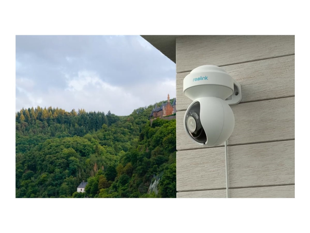 Reolink E Series E540 - Netværksovervågningskamera - PTZ - udendørs - vejrbestandig - farve (Dag/nat) - 5 MP - 2560 x 1920 - motoriseret - audio - trådløs - WiFi - LAN 10/100 - H.264 - DC 12 V