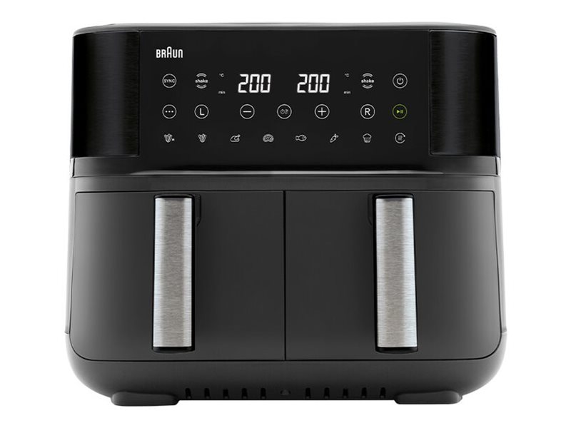 Braun Domestic Home Doppel-Heißluft-Fritteuse, Rechteckig, Display, Touch-Funktion, 8 L Fassungsverm (0X12500010)