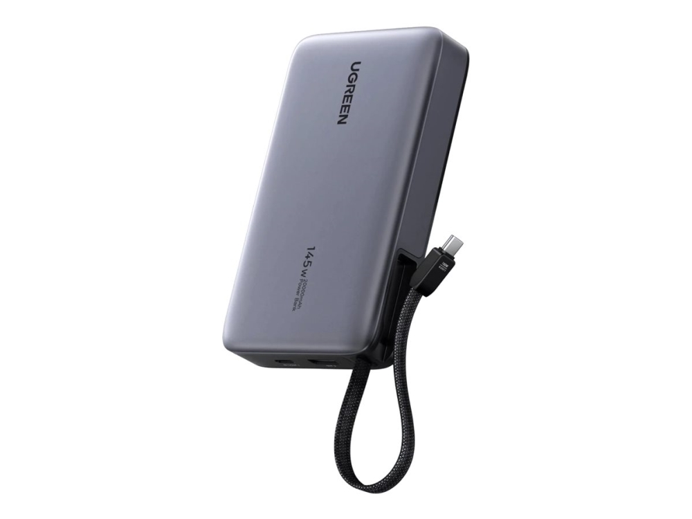 Ugreen Nexode - Powerbank - 20000 mAh - 145 Watt - PD 3.0 - 3 output-stikforbindelser (USB, USB-C)