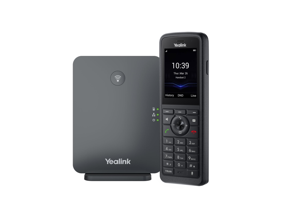 Yealink W79P Pro - Trådlös VoIP-telefon med nummerpresentation/samtal väntar - IP-DECT - 3-riktad samtalsförmåg - SIP, VQ-RTCPXR, RTCP-XR, SIP v2 - svart, klassiskt grå