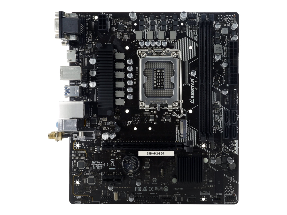 Biostar Z690mx2-E D4, Intel, Lga 1700, Intel Core I3 12Th Gen, Intel Core I3 13Th Gen, Intel Core I3 14Th Gen, Intel Core I5 12Th Gen,..., Ddr4-Sdram