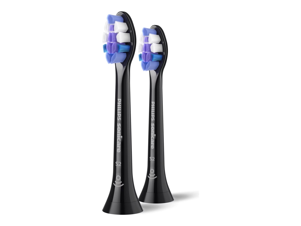 Philips Sonicare S2 Sensitive Hx6052 - Ekstra Tandbørstehoved - Til Tandbørste - Sort (Pakke Med 2)