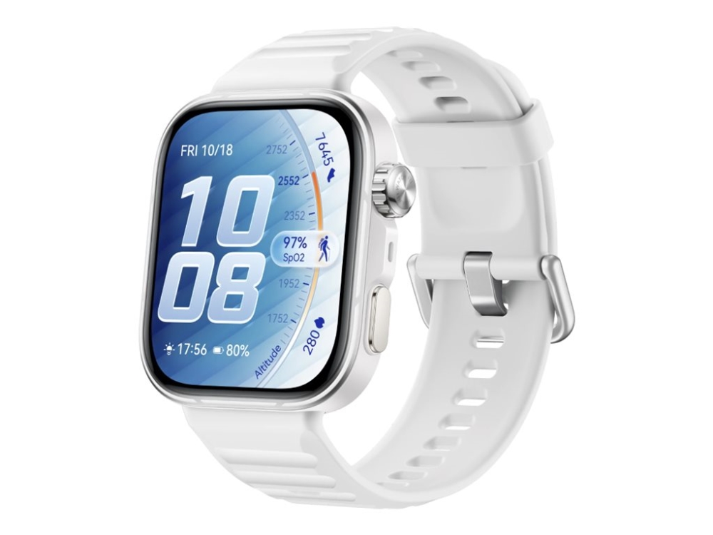 Huawei Watch Fit 5 Pro - Aluminiumlegering - smart klocka med rem - fluoroelastomer - vit - handleds: 130-210 mm - display 1.92 - NFC, Bluetooth 6.0 BLE/BR - 30.4 g  - vit