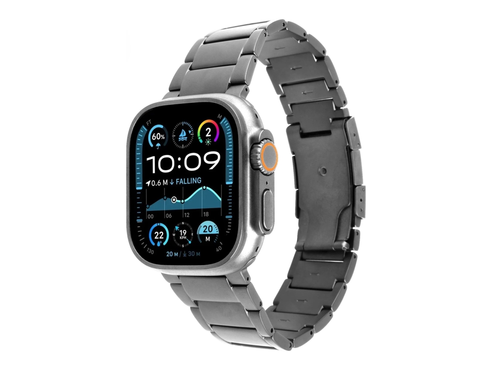 Fixed Titanium Strap, Gurt, Smartwatch, Schwarz, Apple, Apple Watch 44/45/46/49Mm, Titan, Edelstahl