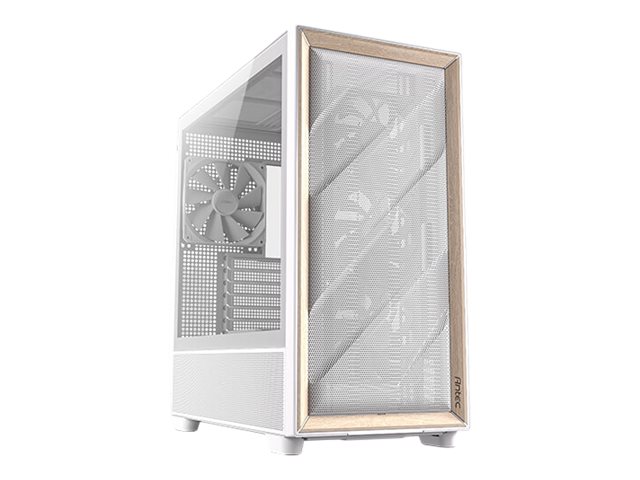 Antec FLUX - Mid tower - udvidet ATX - sidepanel med vindue (hærdet glas) - ingen strømforsyning (ATX) - hvid - USB/Lyd