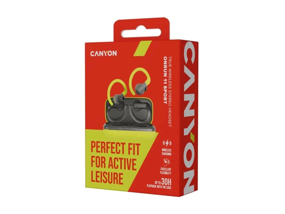 Canyon Onrun 11 Sport - Ægte Trådløse Øretelefoner Med Mik. - I Øret - Over Øret-Montering - Bluetooth - Grøn