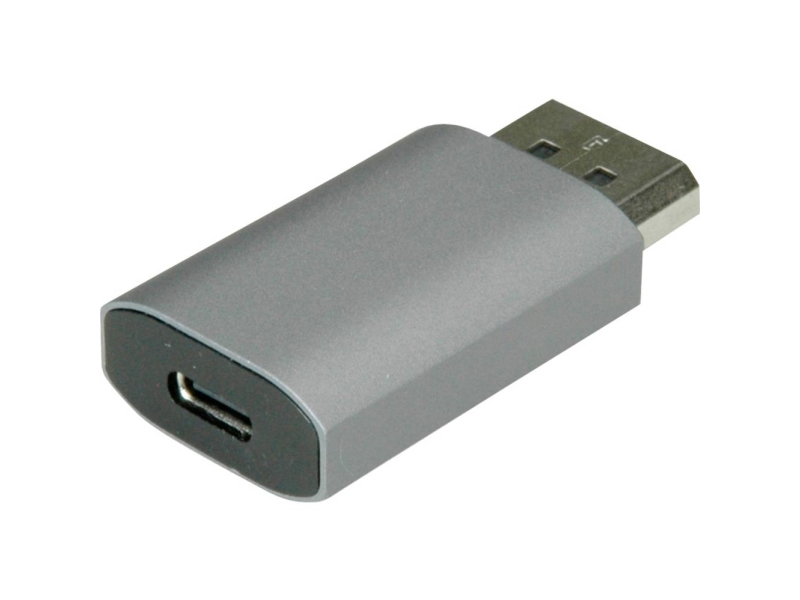 Value 11.99.5957 Usb-C / Displayport Adapter [1X Usb-C Bøsning - 1X Displayport-Stik] Grå 8K Uhd
