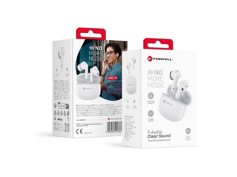 ForCell FORCELL F-AUDIO trådløse / bluetooth stereohovedtelefoner TWS CLEAR Sound hvid