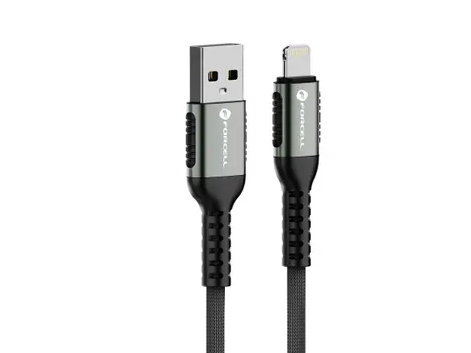 FORCELL Lightning-kabel - USB A till Lightning - 2,4A - 12W - 0,5 m svart | Datortillbehör - Kablar & adaptrar - Datakablar | GameStuff