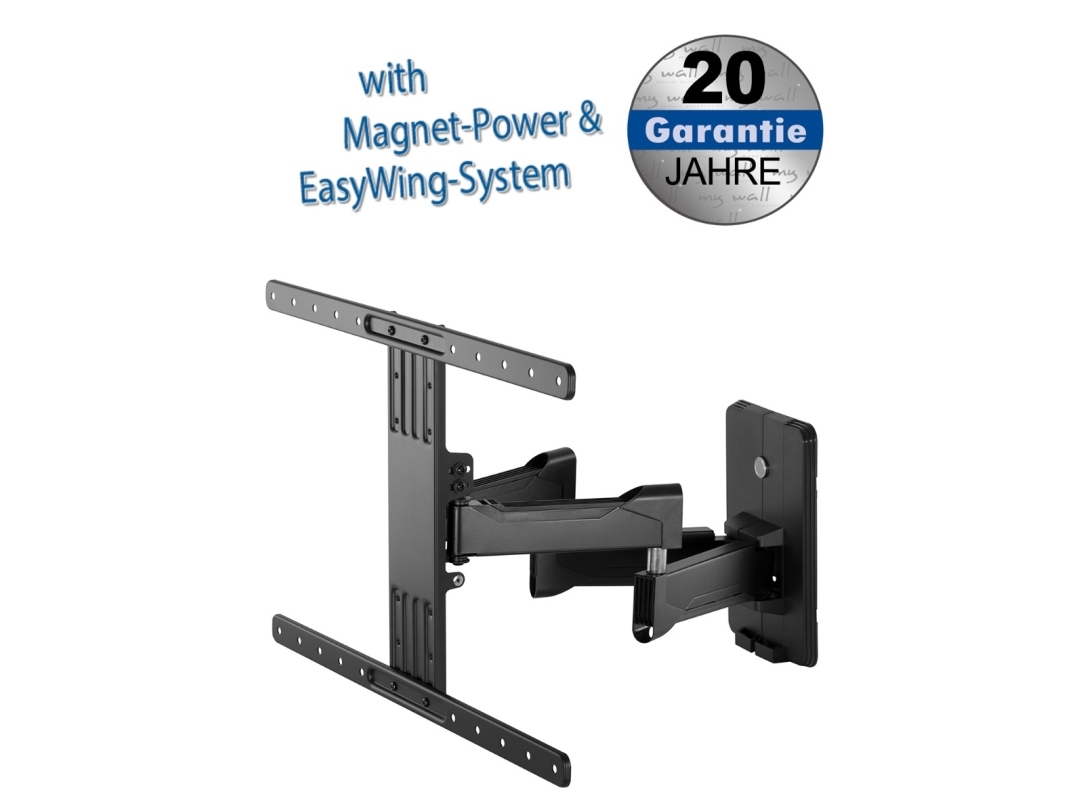 MyWall elegant beslag med dobbelt arm op til 80 / 45 kg / VESA 600 x 400