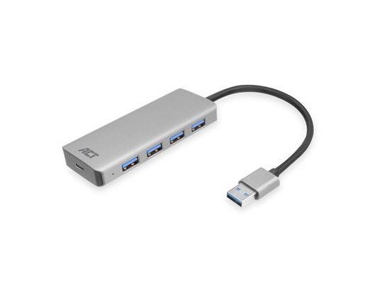 ACT AC6121 Grænsefladehub USB 3.2 Gen 1 (3.1 Gen 1) Type-A 5000 Mbit/s Aluminium (AC6121)