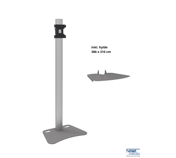 Holmes Smartmetals gulvstander uden hul med VESA 200 x 200, inkl. hylde 386 x 310 cm