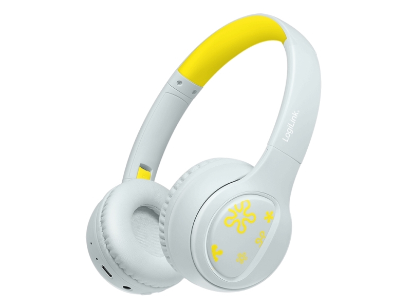 Logilink Bt0073bl On Ear-Hovedtelefoner Bluetooth Wired Light Blue Yellow Foldable (Bt0073bl)