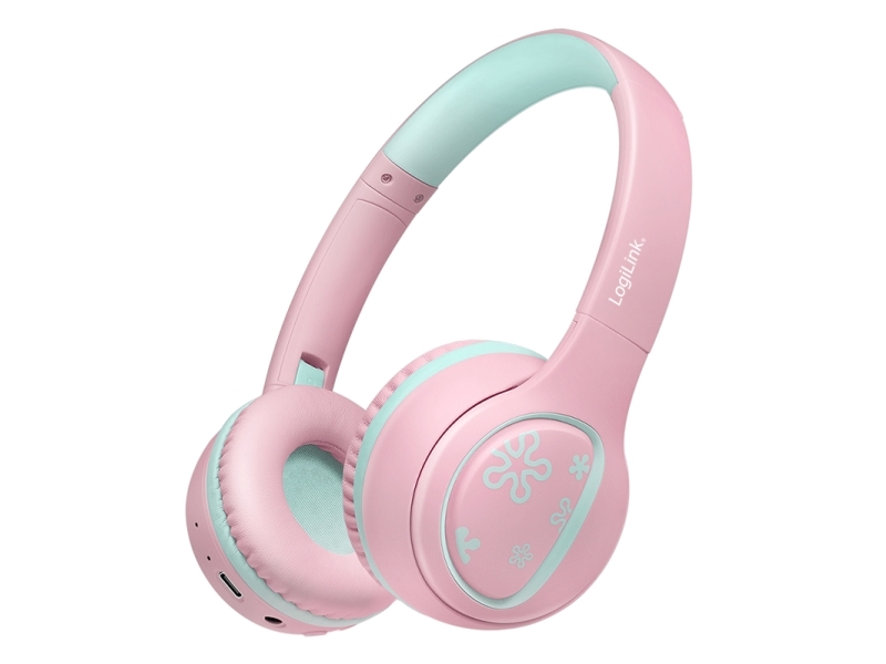 Logilink Bt0073p On Ear Headset Bluetooth Kabelgebunden Rosa Hellblau Faltbar (Bt0073p)