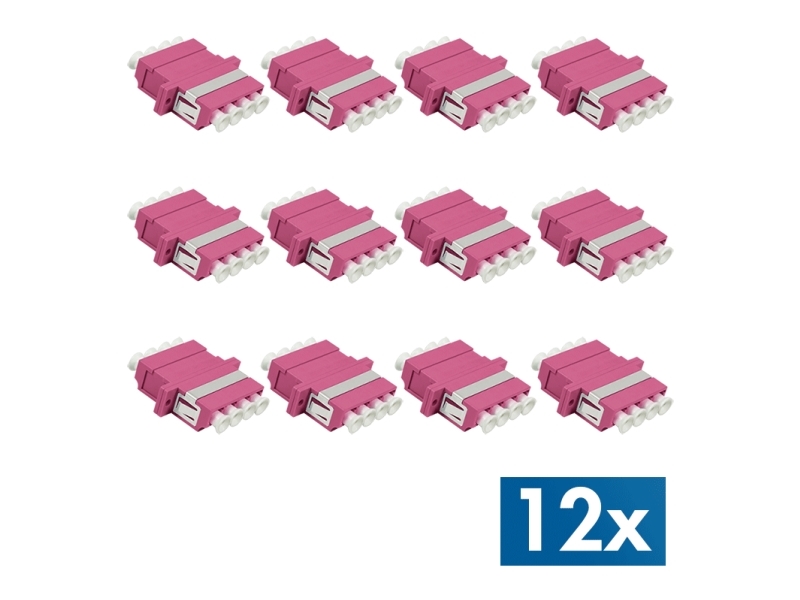 Logilink Lwl Kupplung-Set, Lc-Duplex Quad, Violett, 12Er Set Lc-Duplex Quad Kuplung - Sc-Duplex Ausbruch, Aus Kunststoff, - 1 Stück (Fa04lc7)