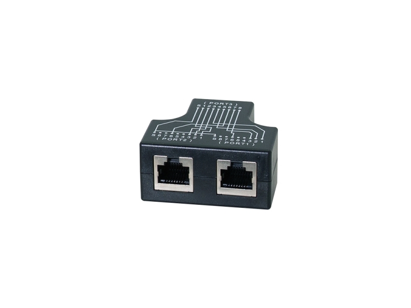 Logilink Rj45 Anschlussdoppler, 2X 10/100 Baset 1 X Rj45 Kupplung - 2 X Rj45 Kupplung, T-Adapter Verwandelt - 1 Stück (Mp0137)
