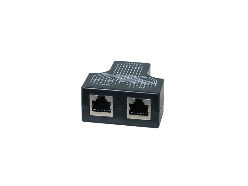 Logilink Rj45 Anschlussverdoppler, 1:1 Parallel Geschaltet 1 X Rj45 Kupplung - 2 X Rj45 Kupplung, T-Adapter Teilt Den - 1 Stück (Mp0138)