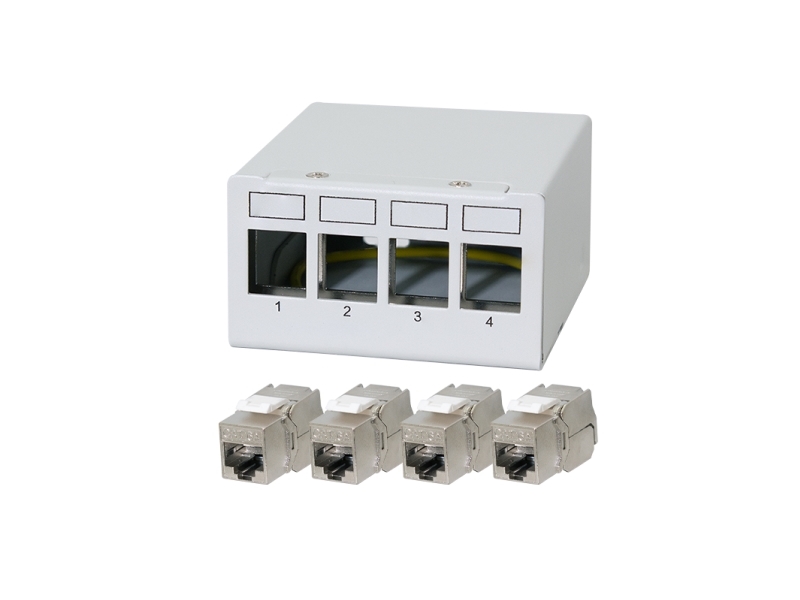 Logilink Patch Panel 4 Port With 4 Cat.6A Keystone Modules