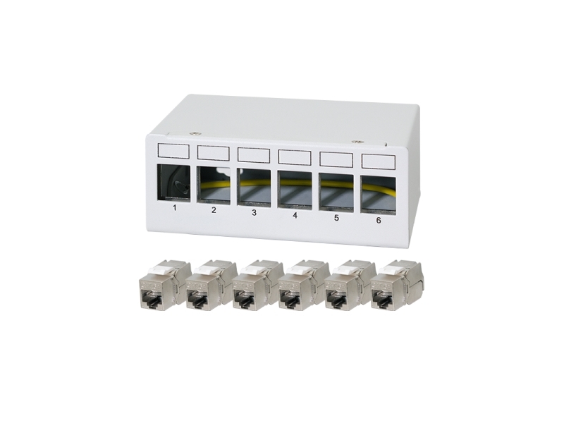 Logilink Patch Panel 6 Port Mit 6 Cat.6A Keystone Modulen (Nk4091)