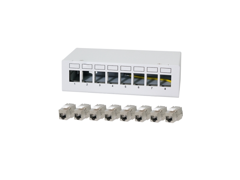 Logilink Patch Panel 8 Port Mit 8 Cat.6A Keystone Modulen (Nk4092)