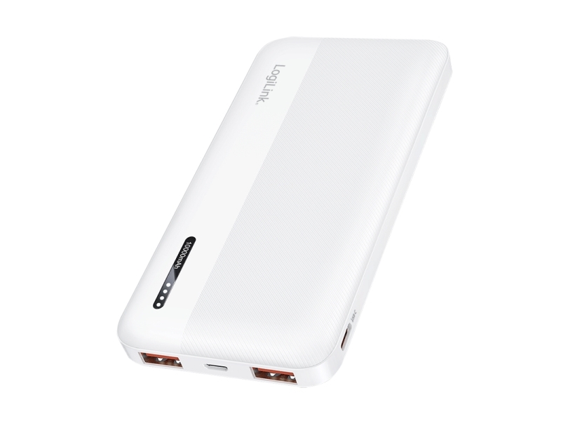 Logilink Powerbank 10.000 Mah, 2X Usb-A, 2X Usb-C, Hvid (Pa0372w)