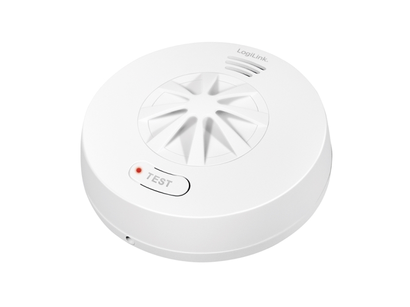 LogiLink Heat detector, Class A1, >85 dB audible/visual alarm, 10-year battery, white