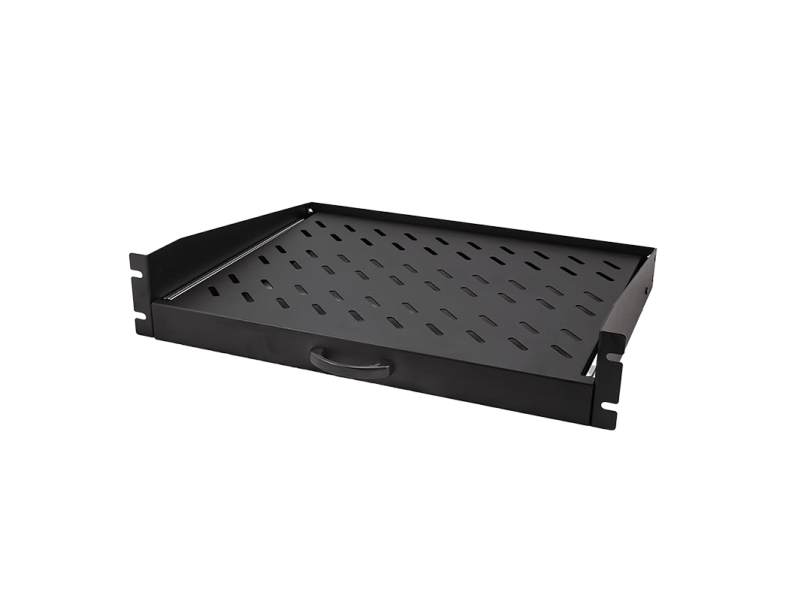 Logilink Extendable Shelf For Mounting On The Front Of A 19-Inch Profile Rail, Black
