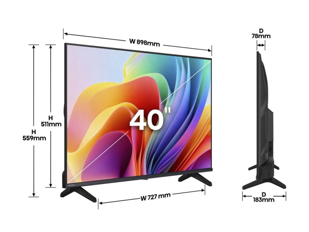 Hisense 40A4s - 40" Diagonal Klasse A4s Series Led-Bagbelyst Lcd Tv - Smart Tv - Vidaa - 1080P 1920 X 1080 - Hdr - Direct Led - Sort