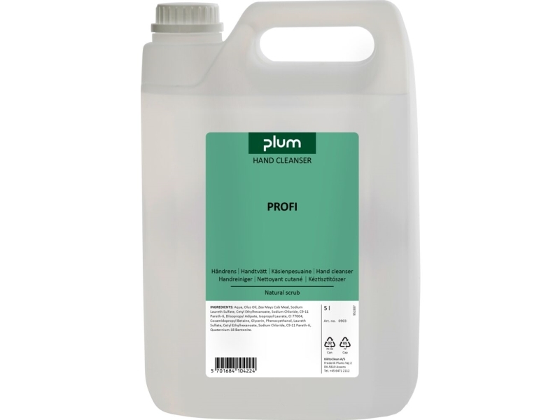 Håndrens, Plum Profi, 5000 ml, lysegrøn, med farve og parfume - (3 stk.)