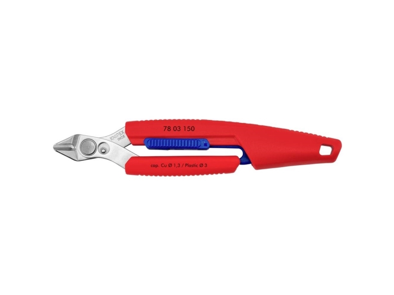 Knipex 78 03 150 Elektronik og finmekanik Tangnøgle Indstilling ved tryk på en knap, Finindstilling, overtrukket med plast 150 mm