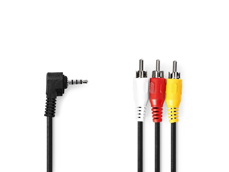 Nedis Cvgl22400bk10, 1 M, 3 X Rca, Männlich, Männlich, Gerade, Abgewinkelt